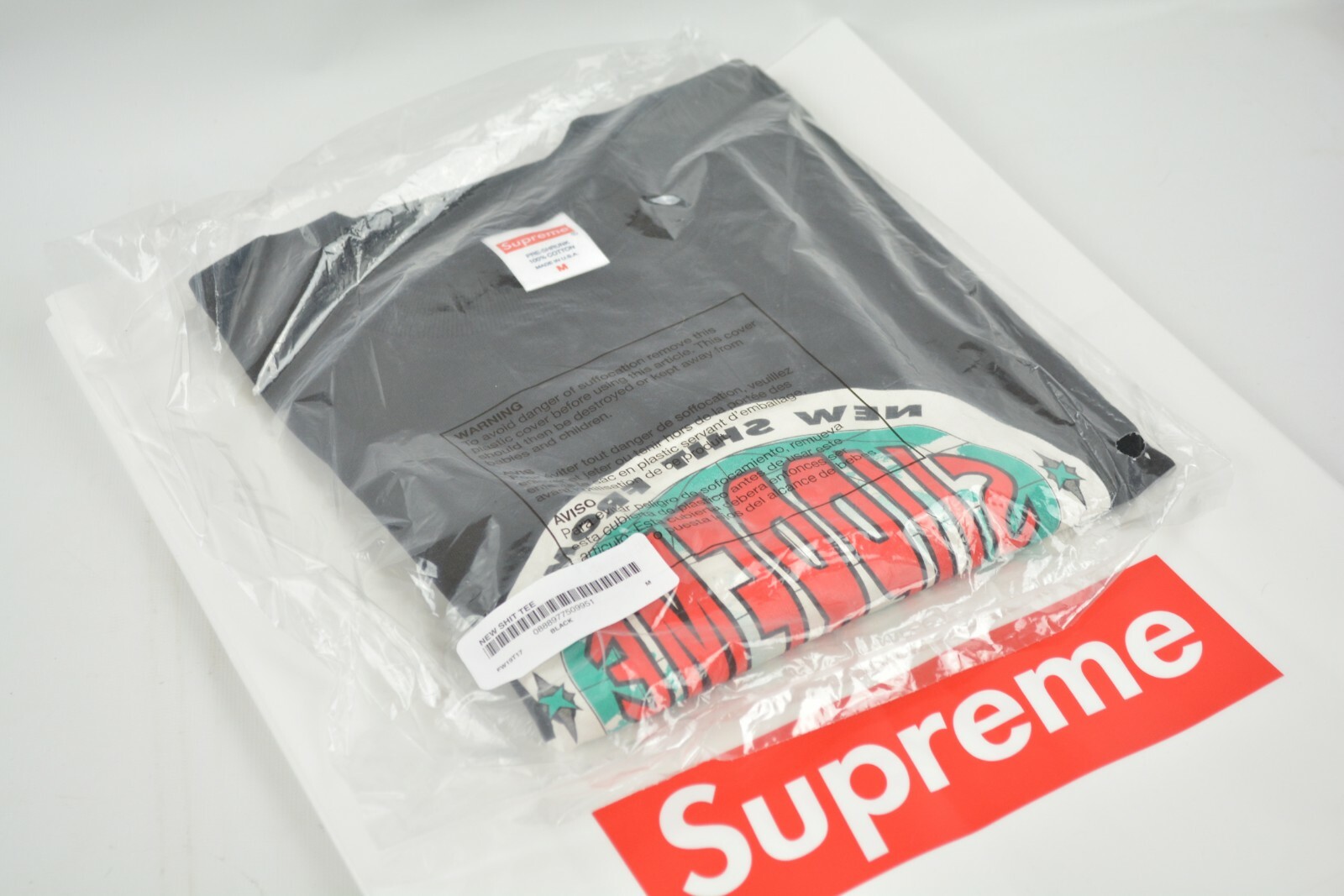 Supreme New Sh*T Tee Black MEDIUM FW19 IN HAND