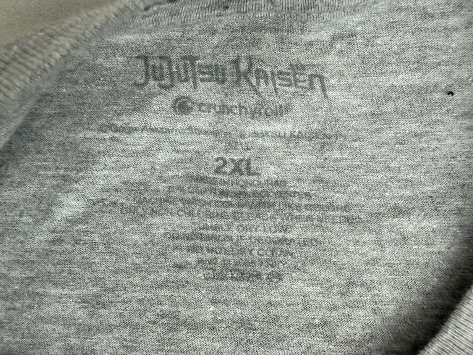 Jujutsu Kaisen High School Gray T-Shirt Anime Red & Black Graphic Print Size 2XL