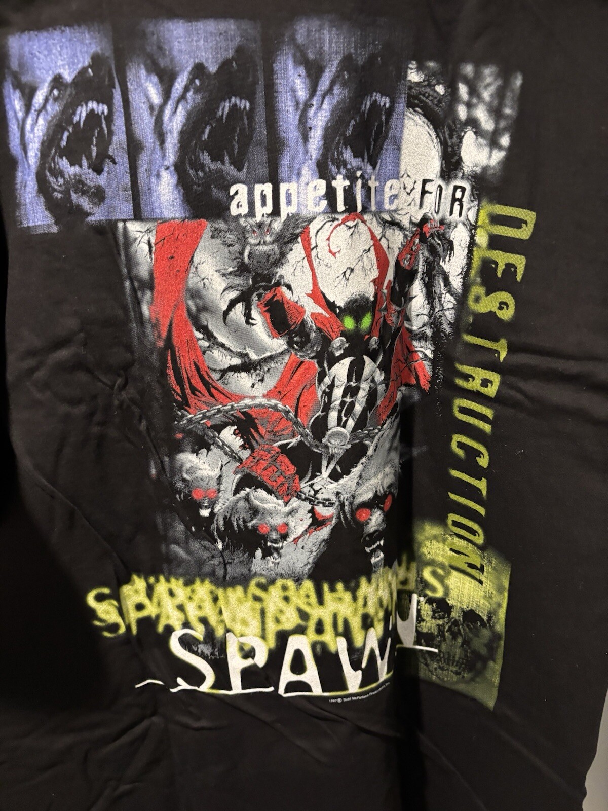 Vintage (New Never Worn) Spawn Black T-Shirt Sz XL McFarlane Image Comics 1997