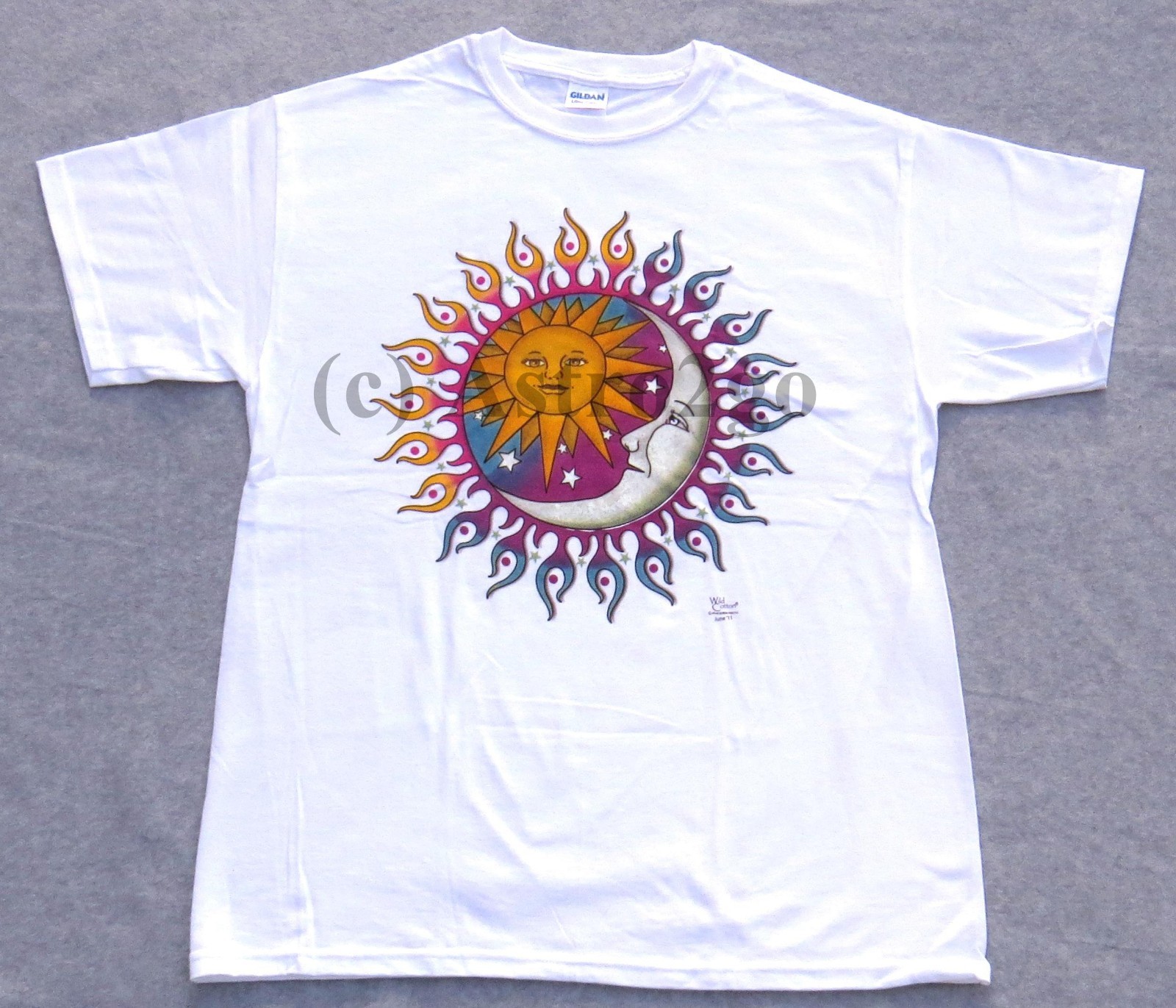 SUN & MOON-Glow Solar powered Ink Astronomy Space Science T shirt NEW Size M-XXL