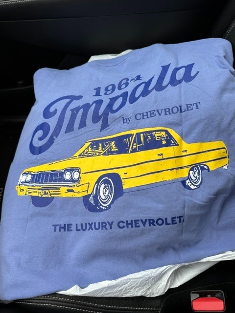 NWT 1964 Impala by Chevrolet The Luxury Chevrolet 2-sided tee shirt XL