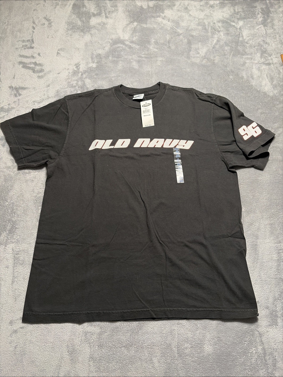 New W/ Tags Y2K Old Navy Black Tshirt – 96 On Sleeve – Size Medium