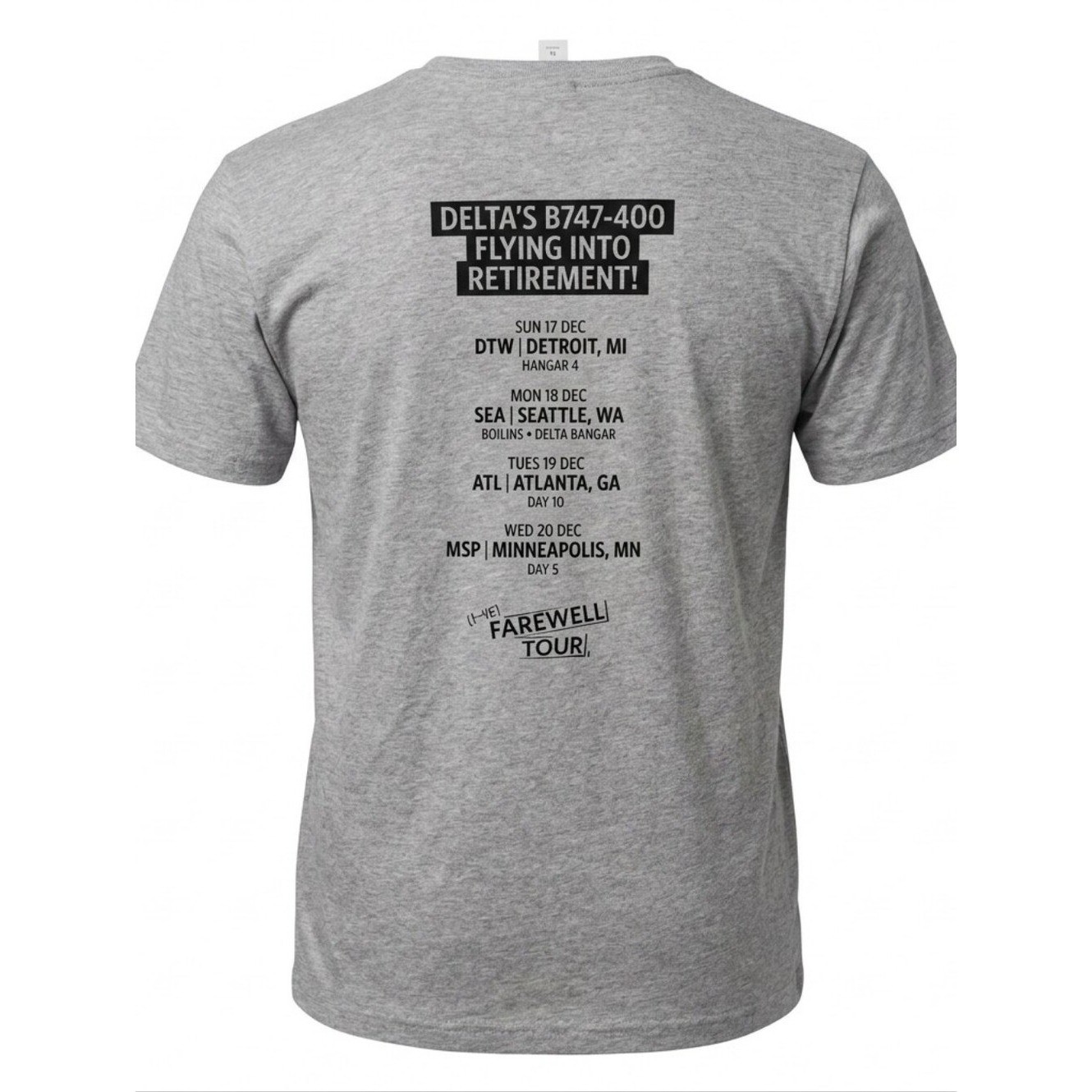 District Made Men’s Gray Delta Air Lines “All Hail The Queen” 747 Size XL