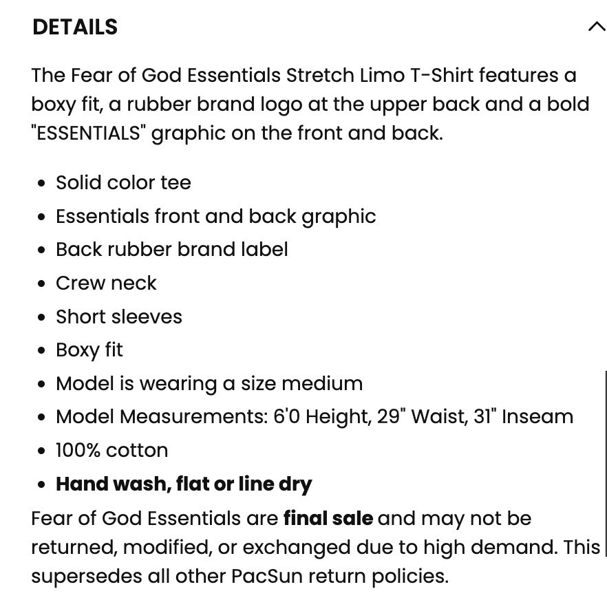 ESSENTIALS Fear Of God Tee Stretch Limo