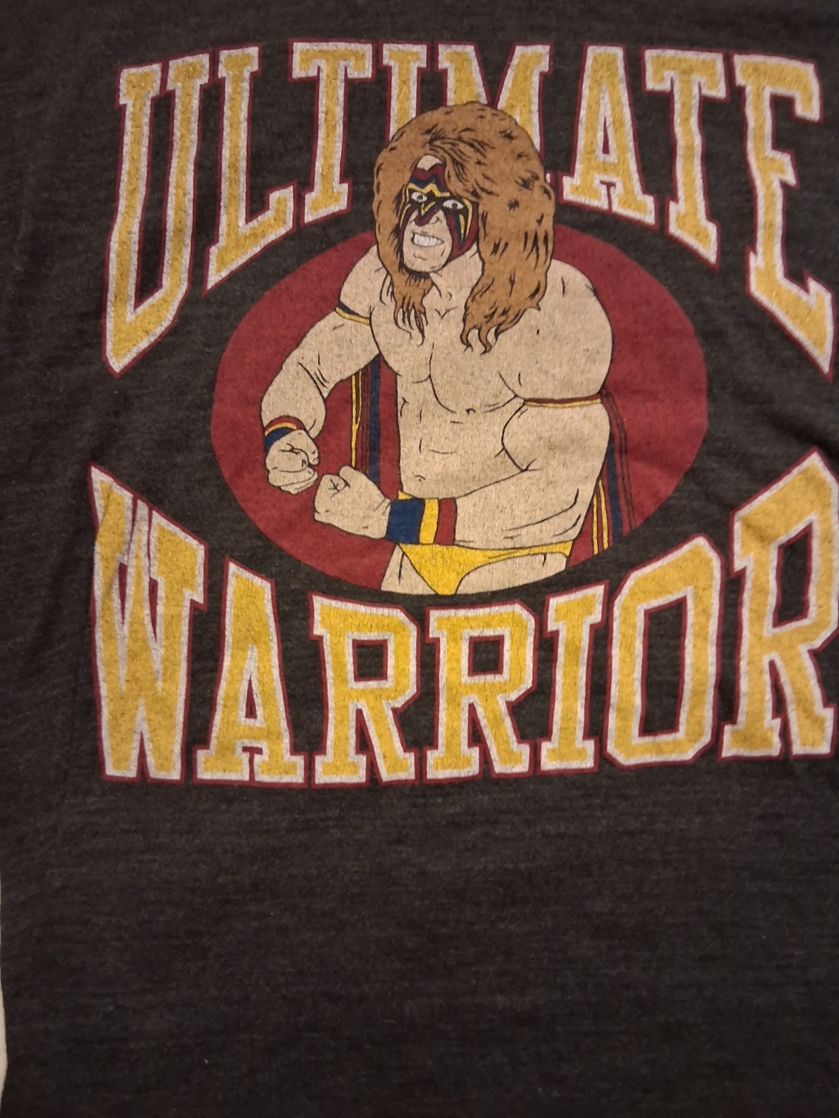 Ultimate Warrior WWE WWF Graphic T-Shirt Dark Gray Men’s Size L Large
