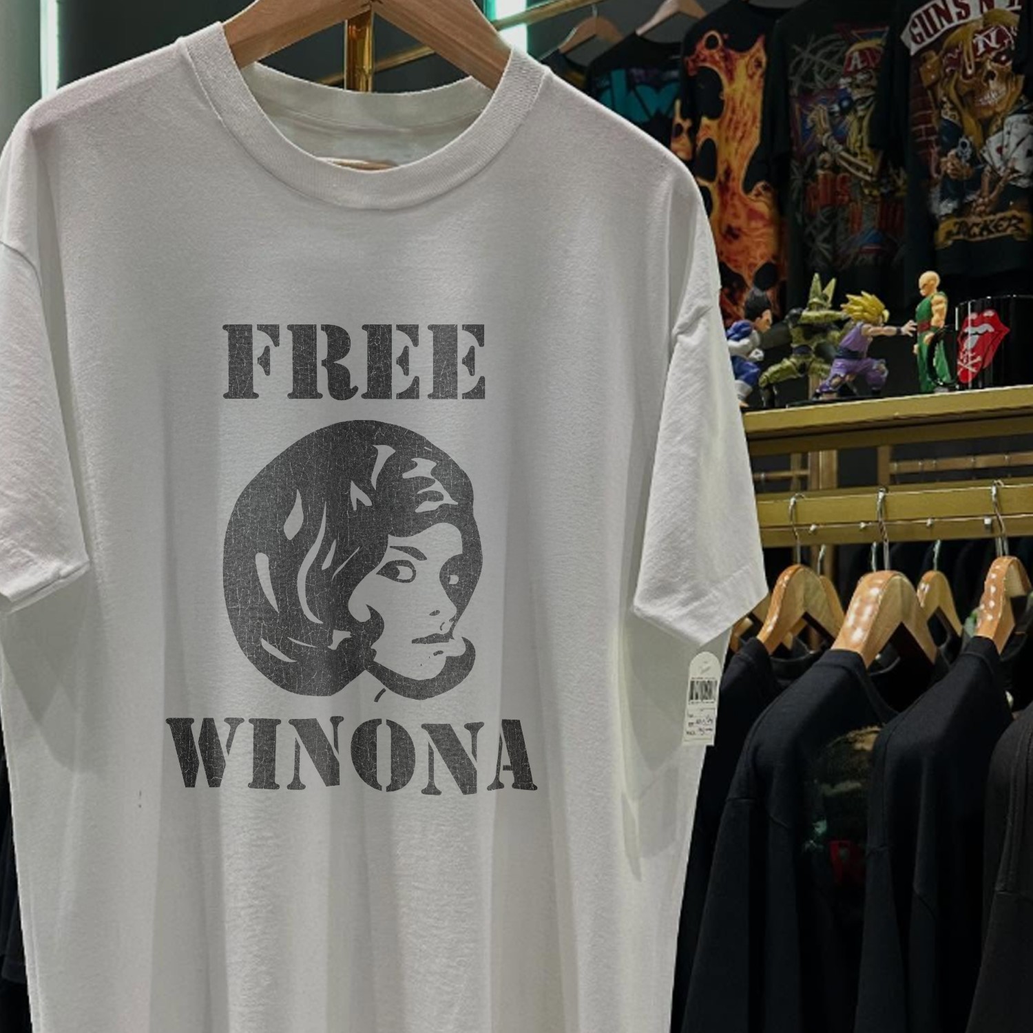 90s Free Winona Washed T-Shirt White M