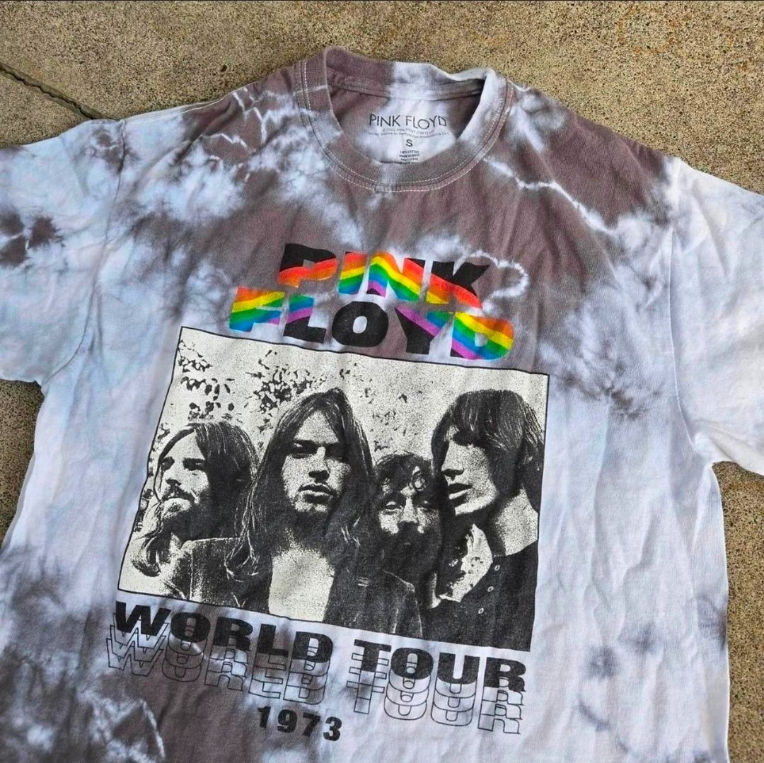 Vtg Y2k Pink Floyd Dark Side of the Moon Tour 1973 Tie Dye Band T Shirt S