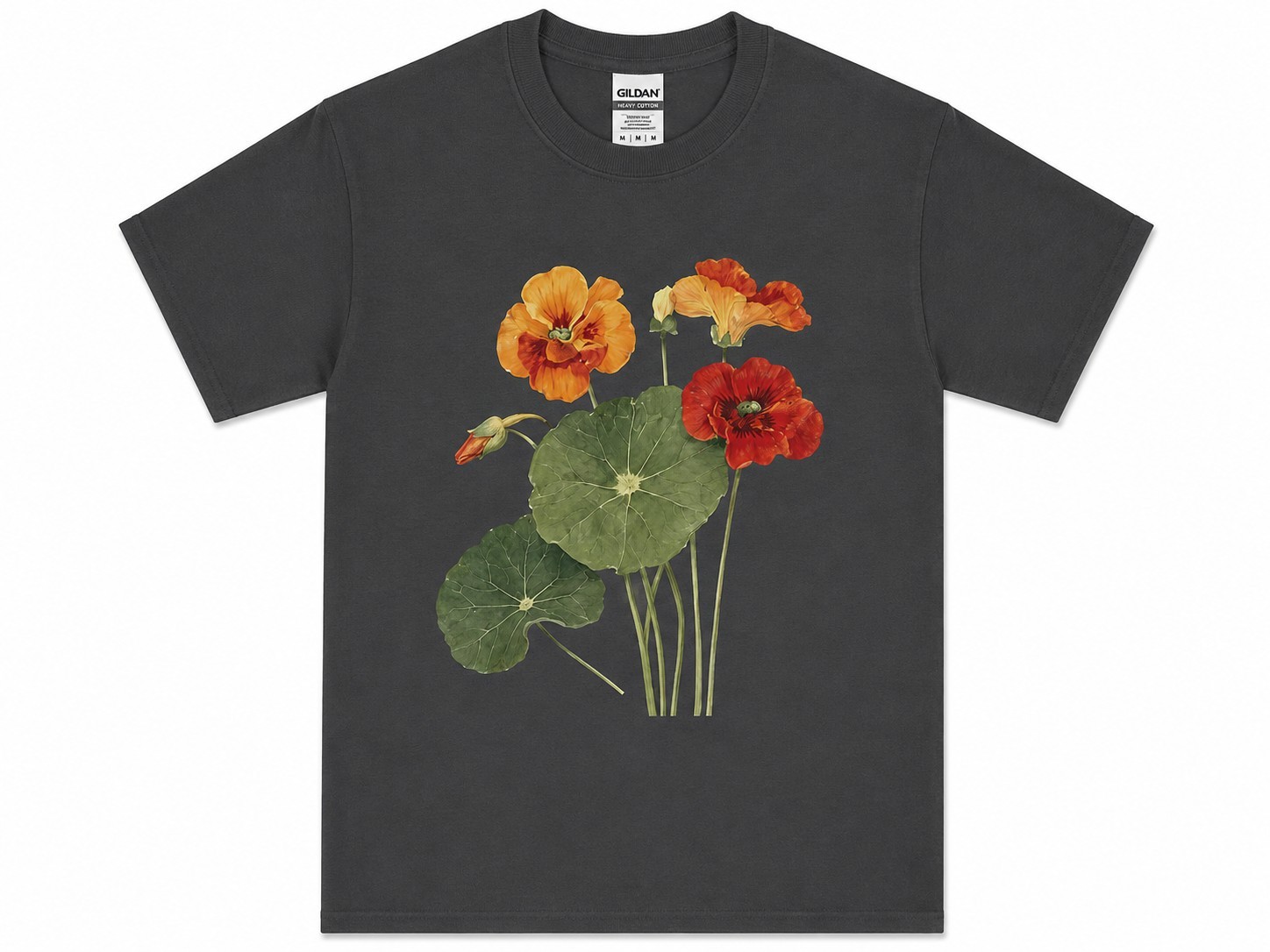 Vintage Nasturtium Flower Trendy Cottagecore Floral Graphic Cotton Unisex Tee