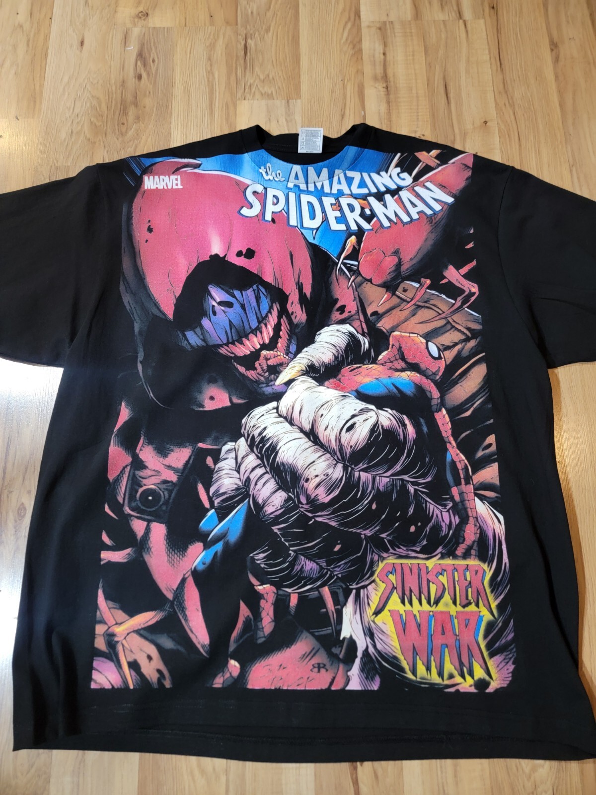 SPIDERMAN SINISTER WAR ON A SHAKA HEAVYWEIGHT GARMET DYED T SHIRT “MODERN”