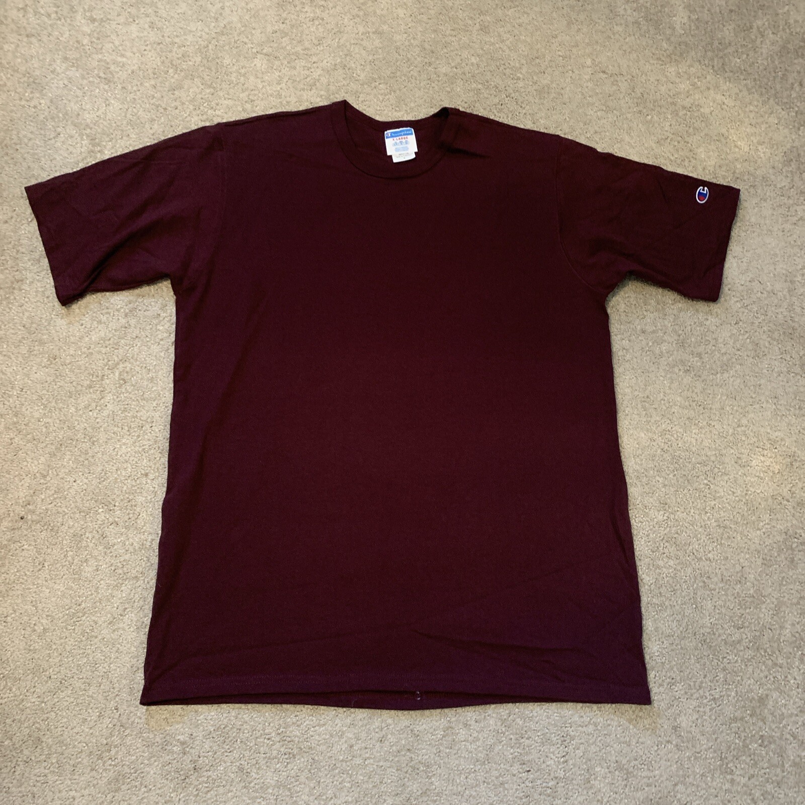 VTG Champion Maroon Plum Heavy Weight Cotton TShirt EXTRA LARGE Unisex Lot Of 12