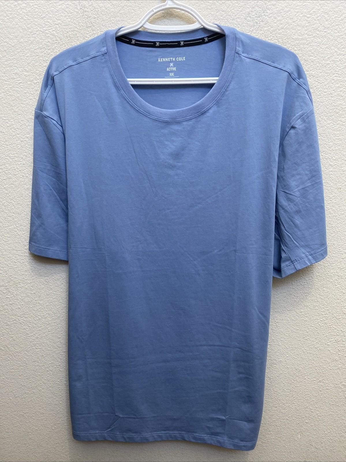 Kenneth Cole Active T Shirt 2XL Blue Short Sleeve Crew Neck Tee Slim Fit NWT