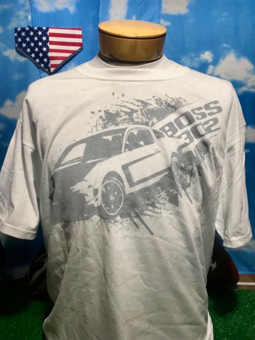 FORD Mustang Boss 302 White NWOT XL extra large Shirt Anvil pre-shrunk C34