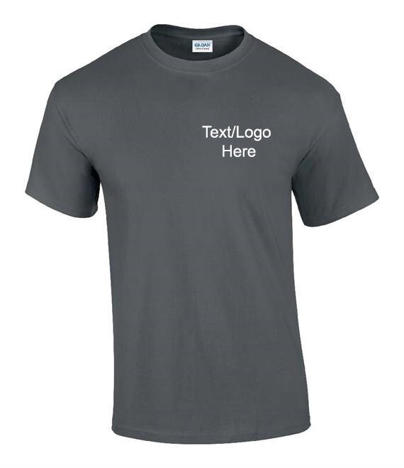 Personalised Custom Printed Crew Neck T-Shirt Work Wear Uniform Event Text Logo
