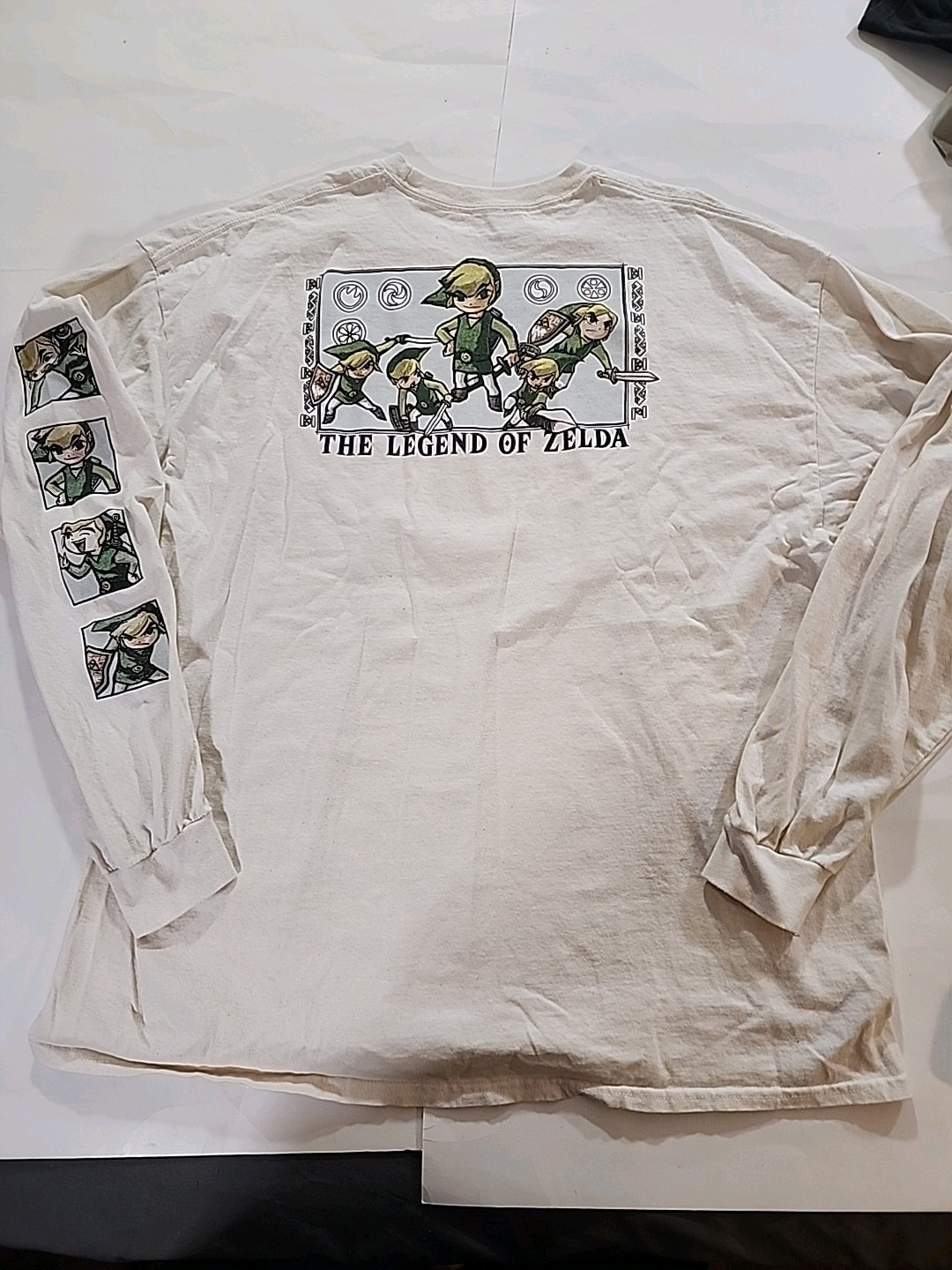 Vintage ZELDA The Legend of Zelda Back Print Character Long Sleeve Shirt 2XL