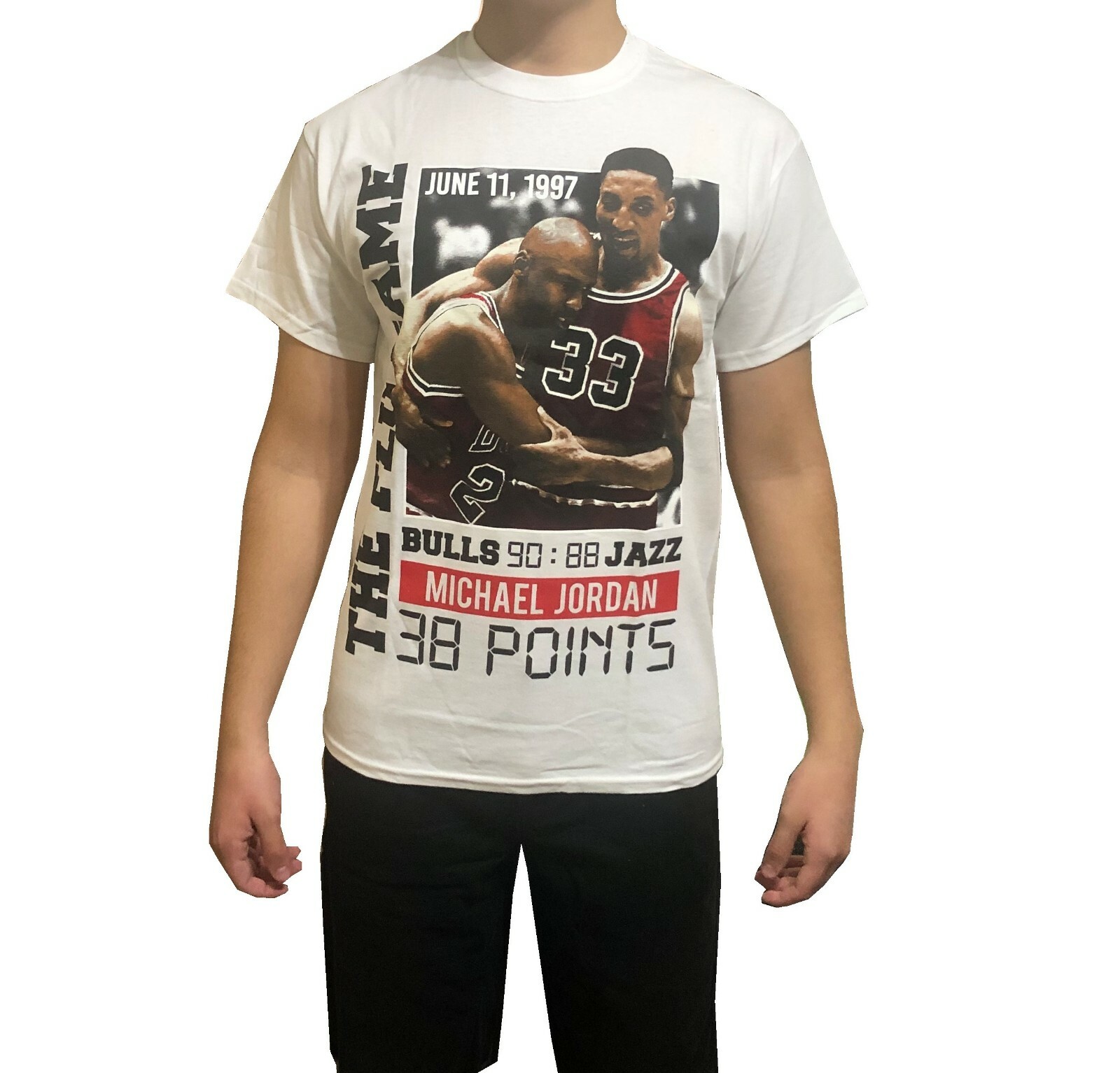 MEN’S PRINTED T-SHIRT he Flu Game, Flashback Friday Michael Scottie Pippen