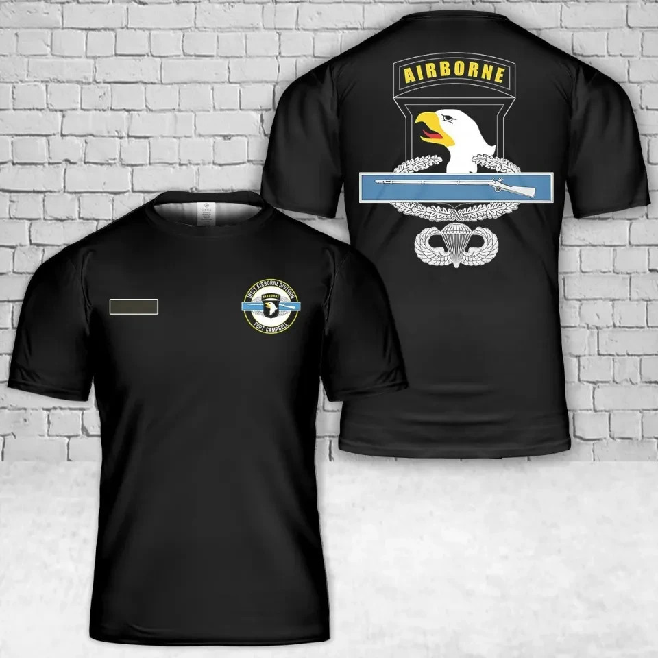 Custom Name US Army 101st Airborne Combat 3D T-Shirt HS554