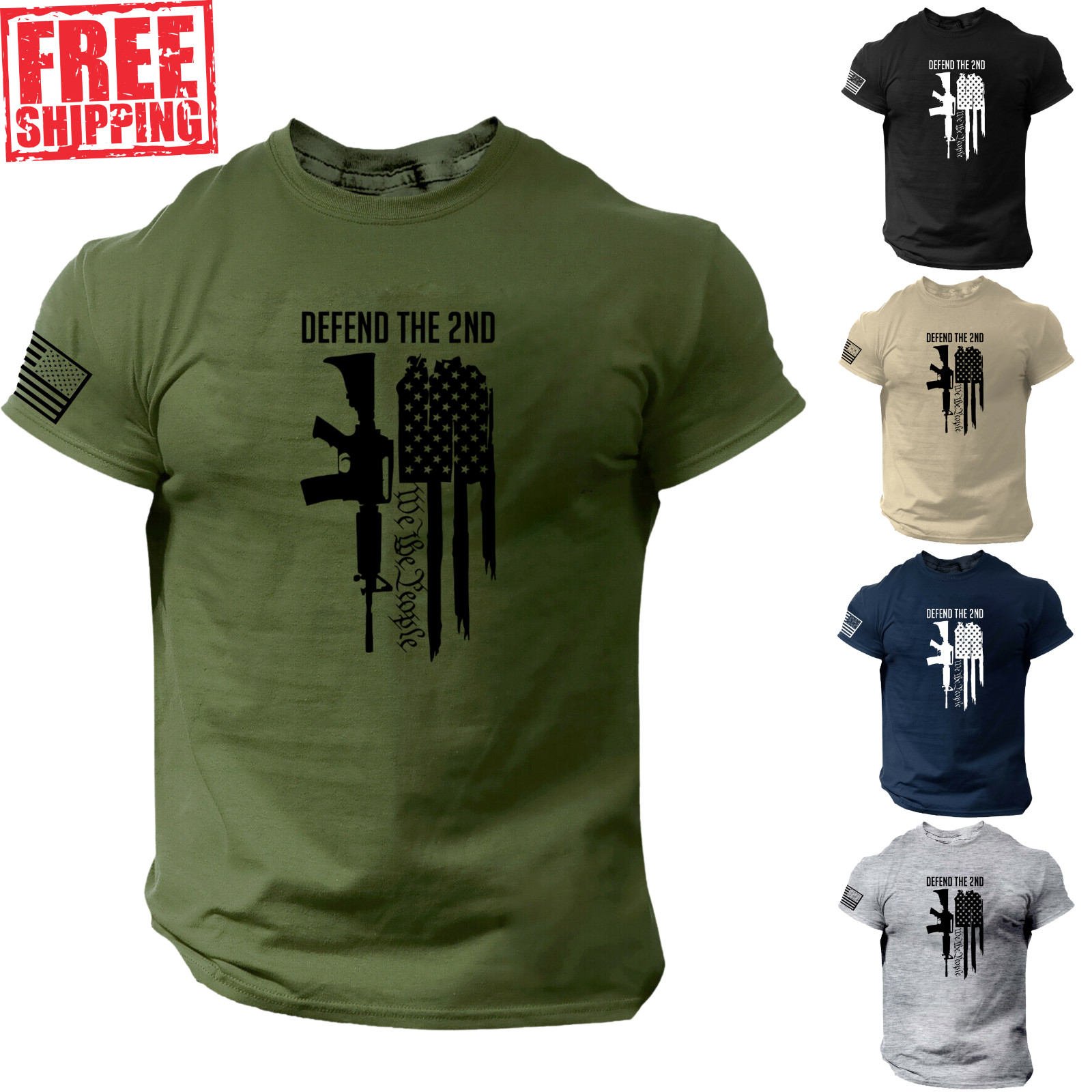 Defend The 2nd Amendment T-Shirt, American Flag, We The People, USA, 1776, 2A