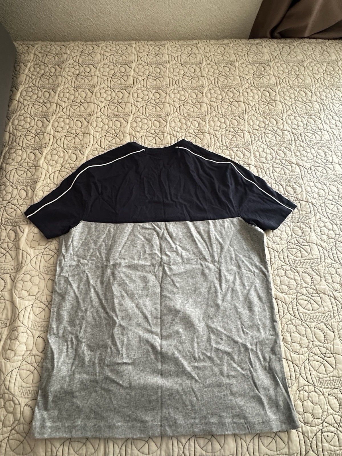 Michael Kors Men’s Colorblock Crew Neck Short Sleeve T-Shirt Logo Gray/Black M