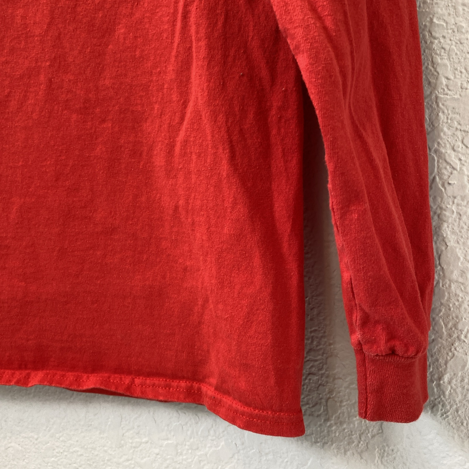 Gildan LONG SLEEVE PULLOVER Tee SHIRT MENS M Red. #R