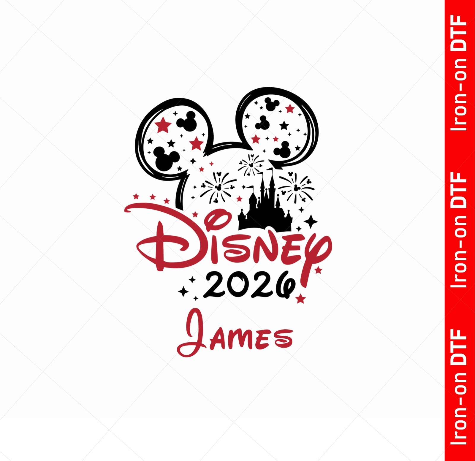 Personalised Disneyland Paris DTF Iron On Heat Transfer 2026 Boys Girls Design
