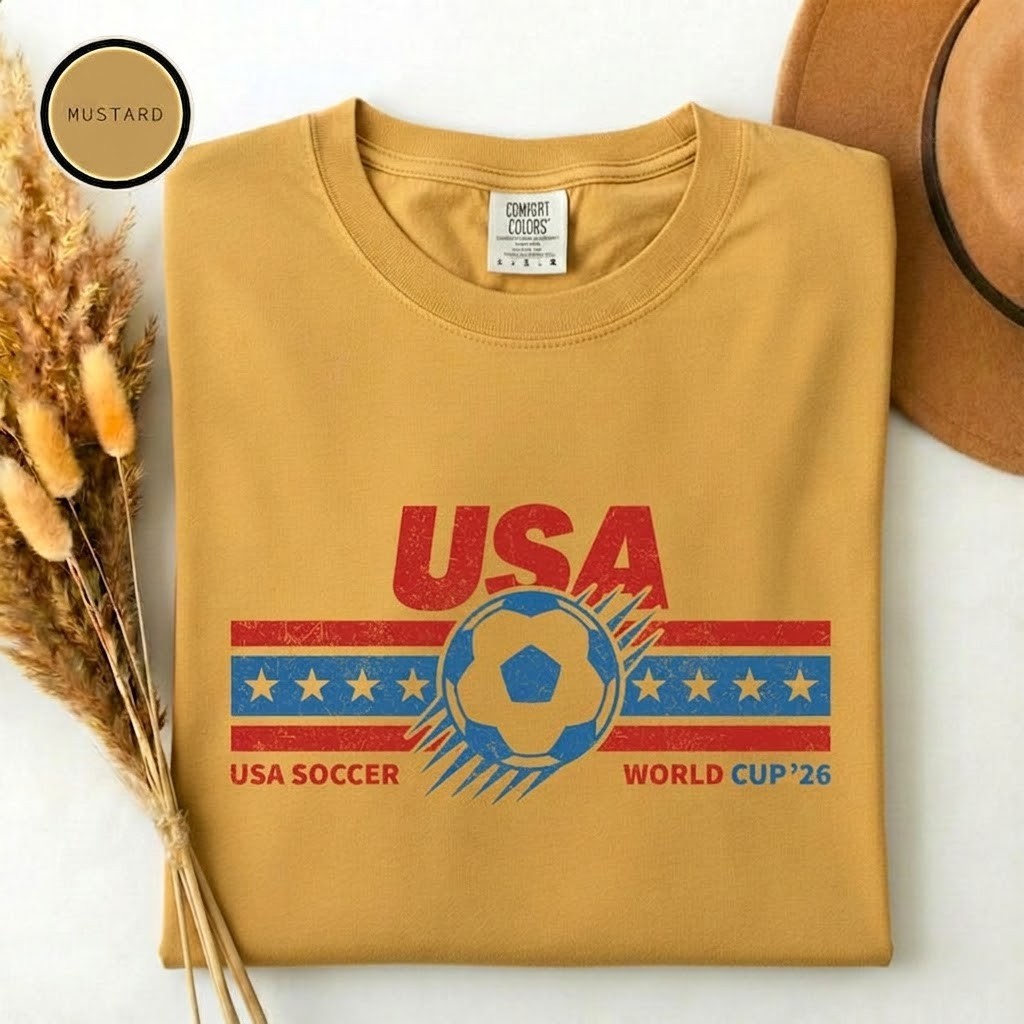 Vintage USA Soccer World 26 T-Shirt, USA Football Fan Shirt