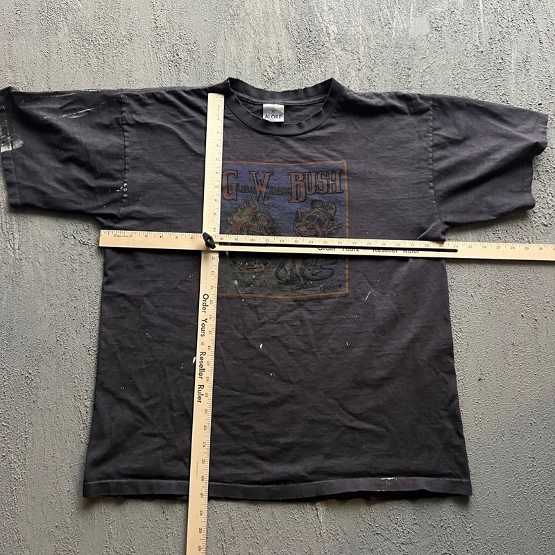 Vintage George W Bush Shirt Mens XL Black 1990s Climate Pollical