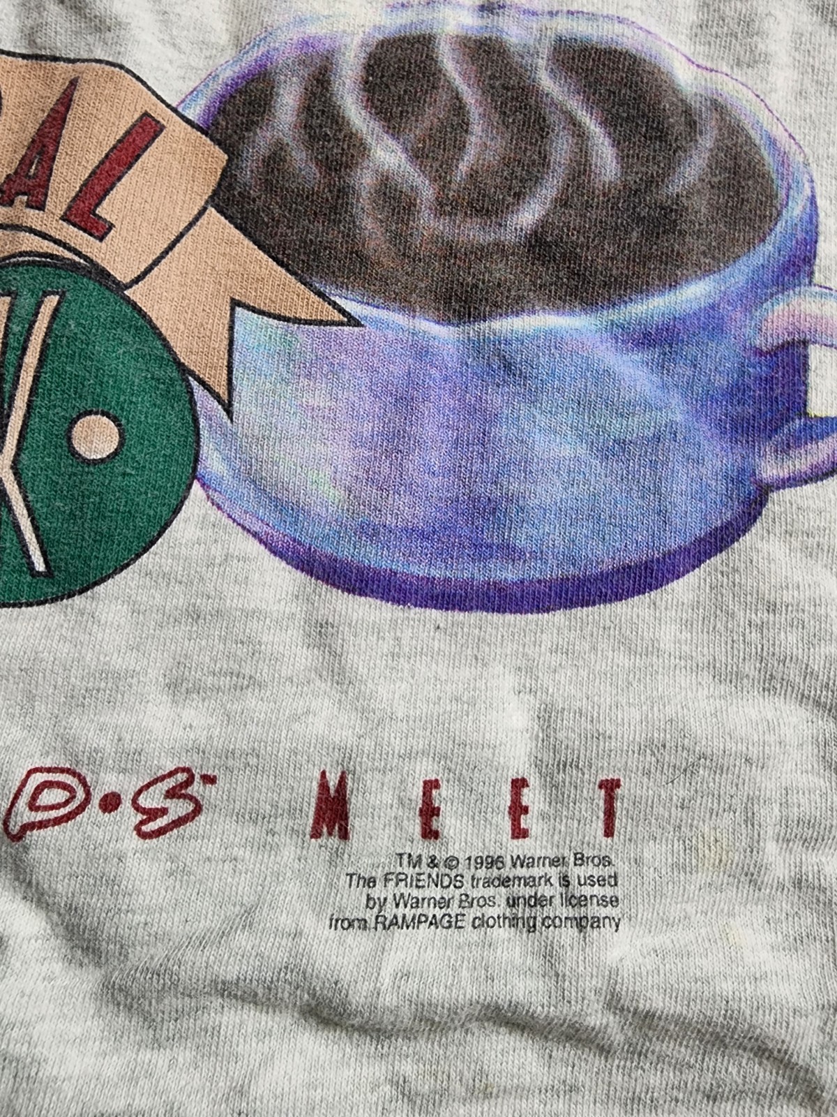 Vintage One Size Friends TV Show Big T Shirt Distressed Warner Bros Studio Store