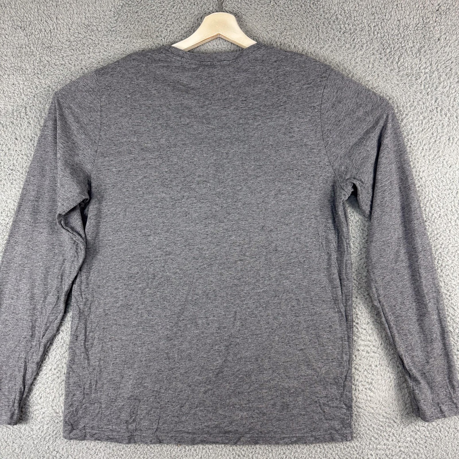 Free Fly Henley Shirt Mens Large Gray Long Sleeve Bamboo Cotton Blend Athletic