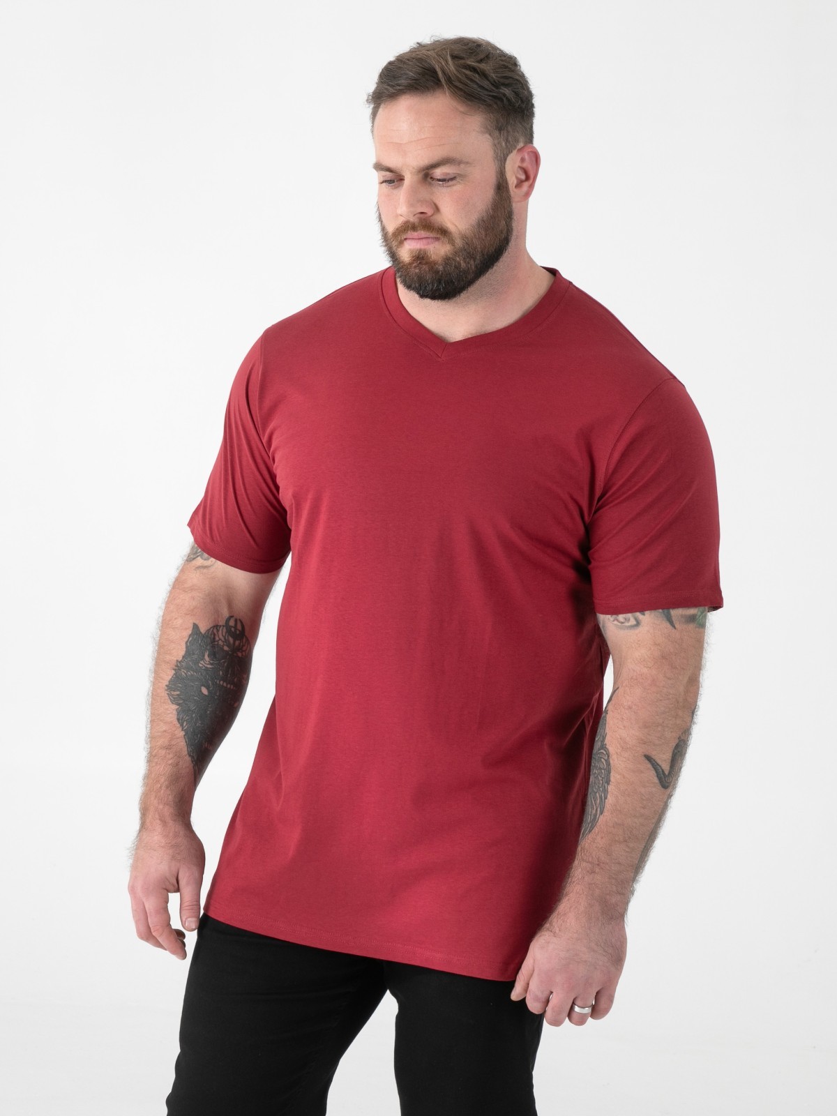 D555 DUKE MENS V NECK T-SHIRT TEE SHIRT PREMIUM COMBED COTTON M-XXL IN 9 COLORS