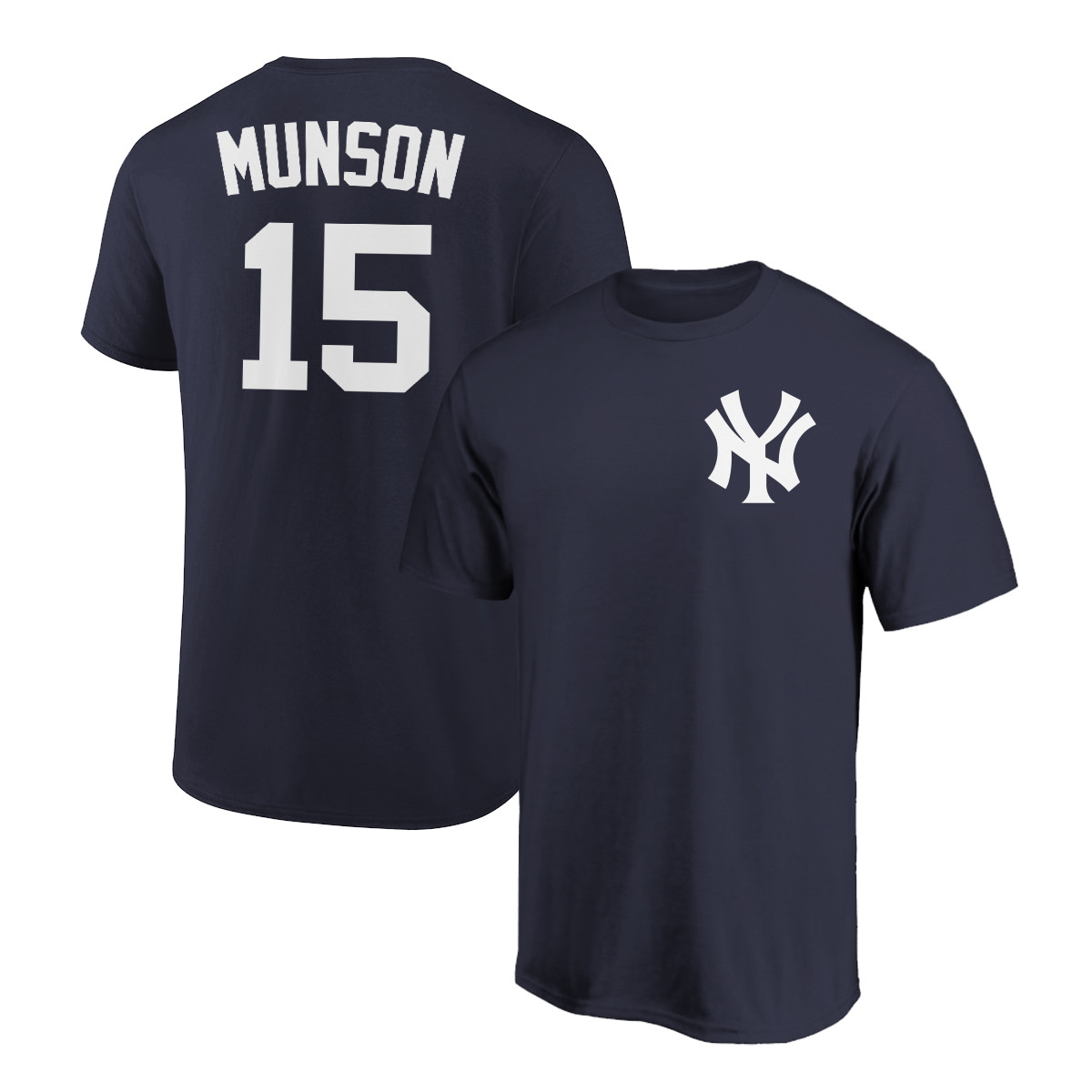 Thurman Munson T-Shirt New York Yankees Player Name and Number Soft Jersey Tee