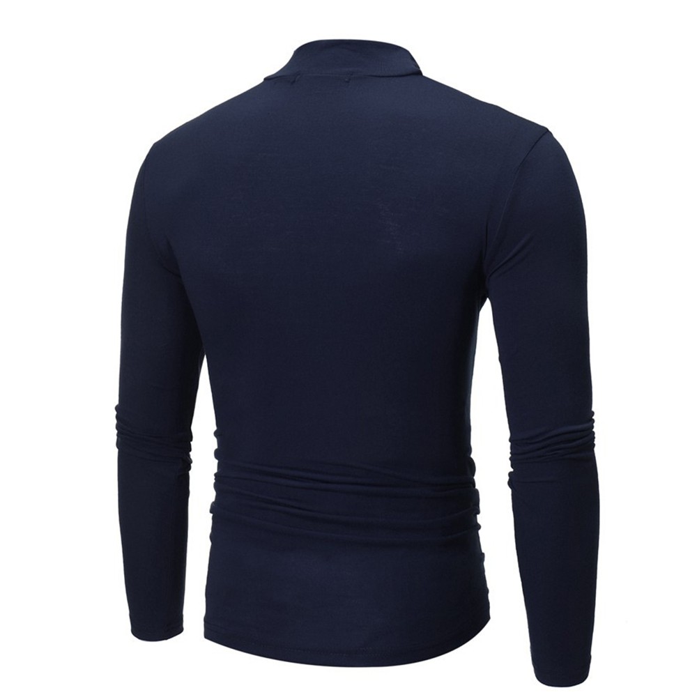 Mens High Neck Long Sleeve Polo T-Shirt Tops Winter Baselayer Turtle Neck Jumper