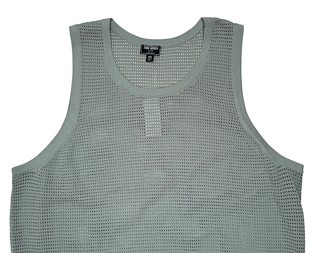 Todd Snyder Luxe Mesh Tank Shirt Tee Sage Cotton-Nylon Sz 2XL New $198