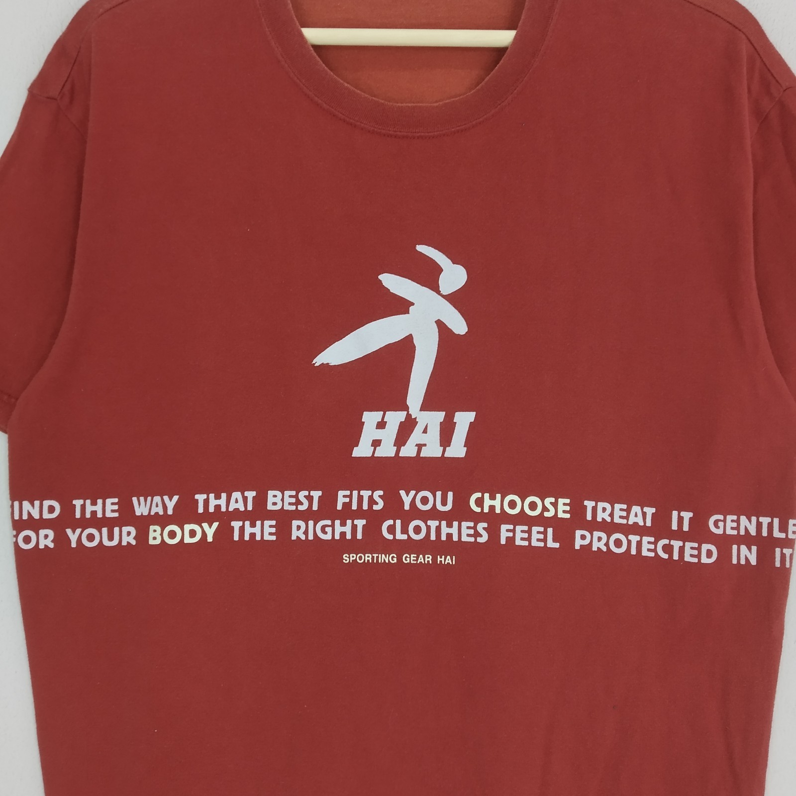 Vintage Hai Sporting Gear Wording By Issey Miyake Japanese Brand T shirt Size M