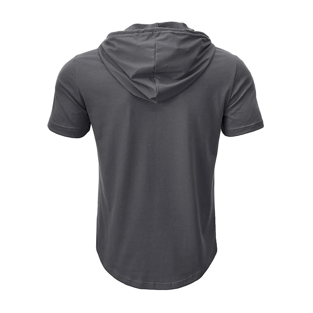 Men’s T Shirt Summer Slim Fitness Hooded Short-Sleeved Tees Male Lightweight