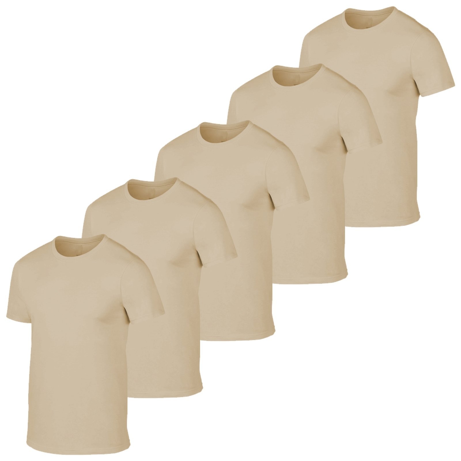 Gildan (5-pack) Bulk Solid Ultra Cotton Short Sleeve Blank Tee T-Shirt SAND