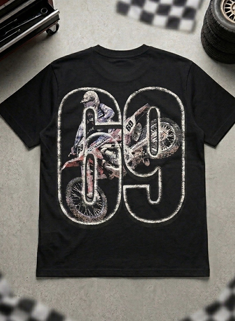 Rebel Speedway Flat Track Races Graphic Tee – Vintage Y2K Motocross Black Tshirt