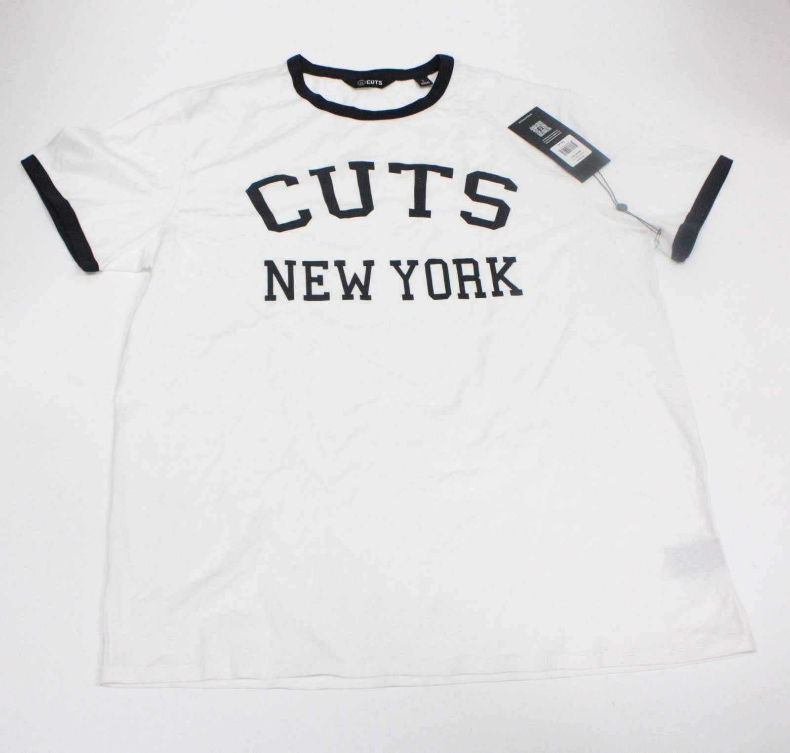Cuts Men’s Breathable Retro Ringer New York T-Shirt Marine Navy Colorway Size L