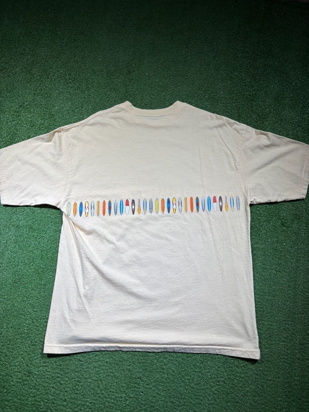 Vintage 90s Ron Jon Surf Shop wrap around Multi Surfboard made in USA T-Shirt