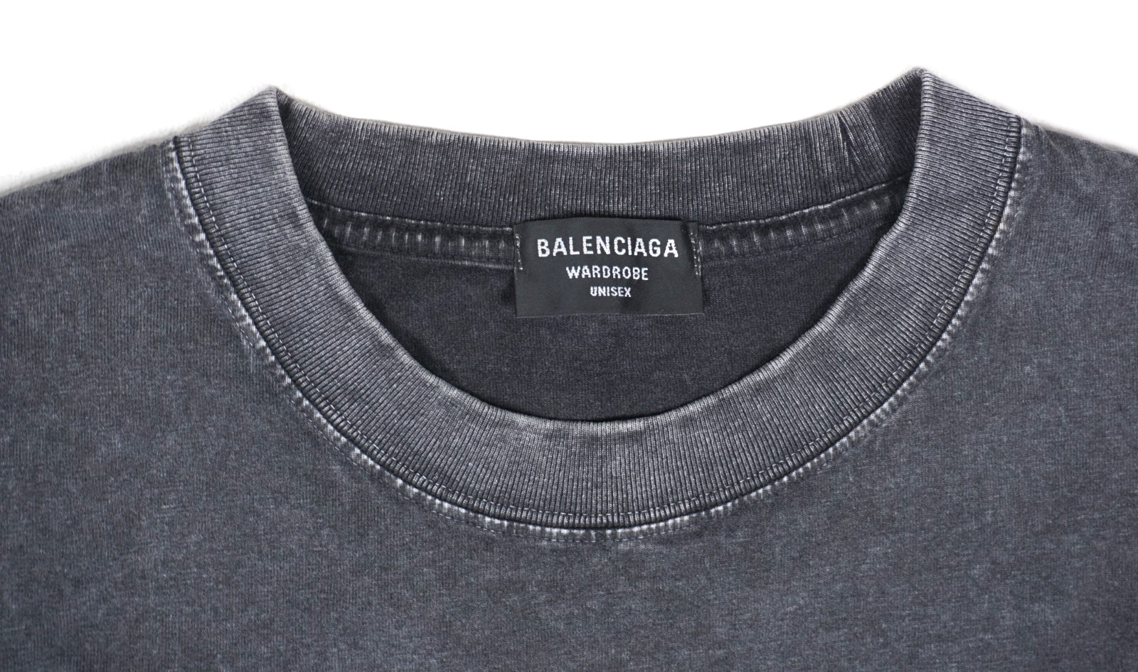 Balenciaga Paris T Shirt Mens Small Black College Logo Graphic Faded Authentic