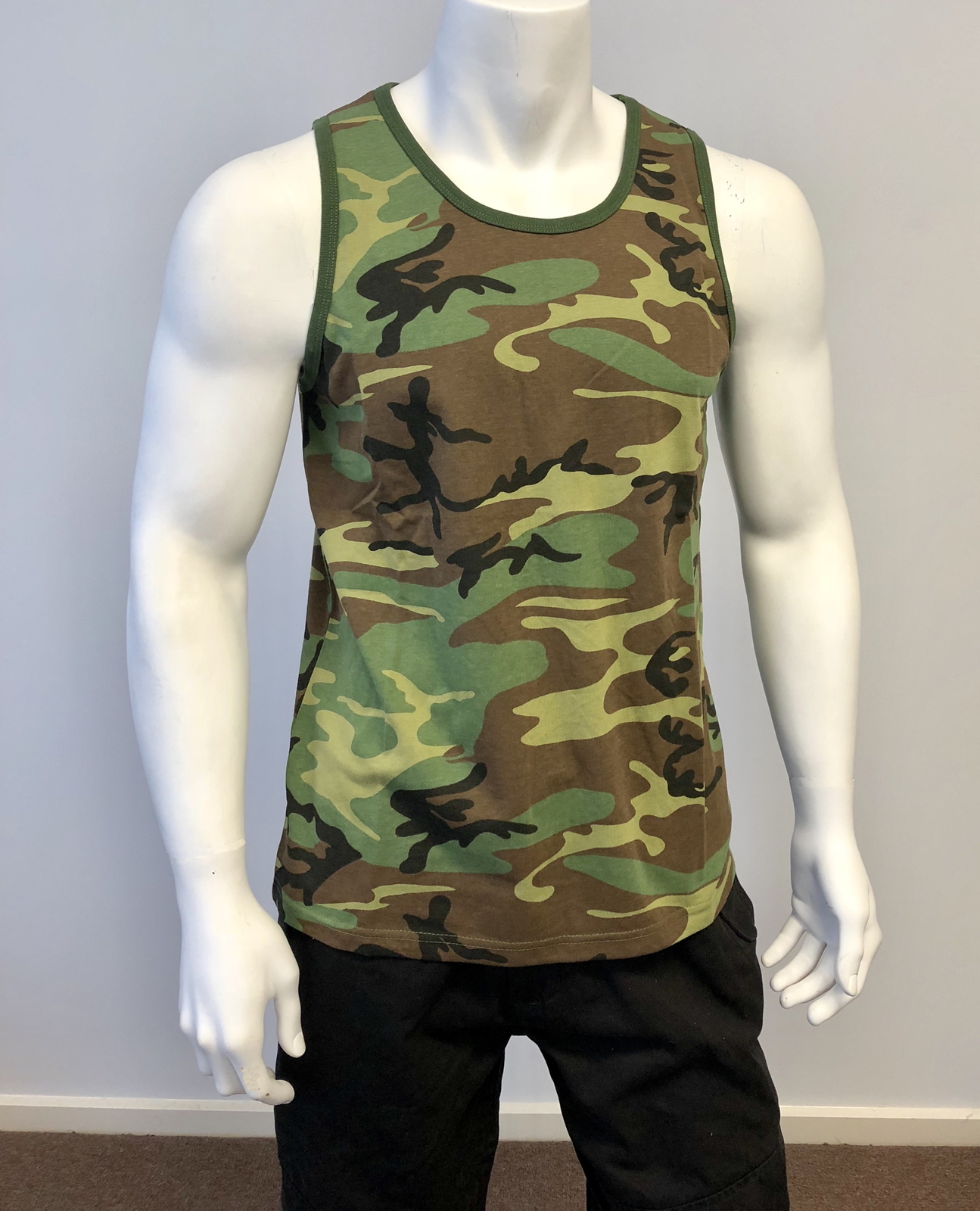 Mens Womens Kids Teens Army Training Gym Outdoor T-SHIRT Tee Tank -Woodland Camo