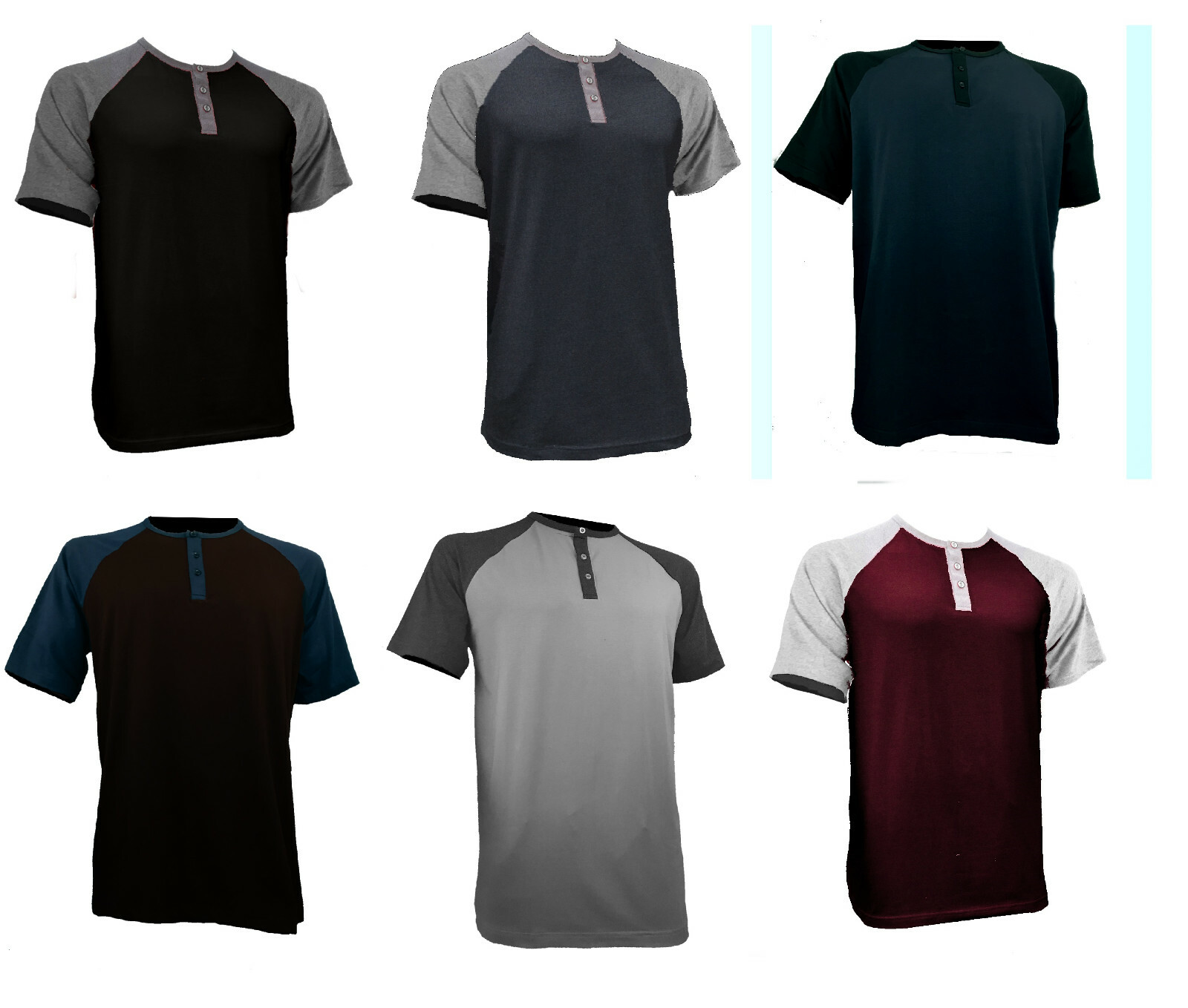 Styllion Big and Tall – Men’s Raglan Henley Baseball Shirts – Heavy Weight RHSS