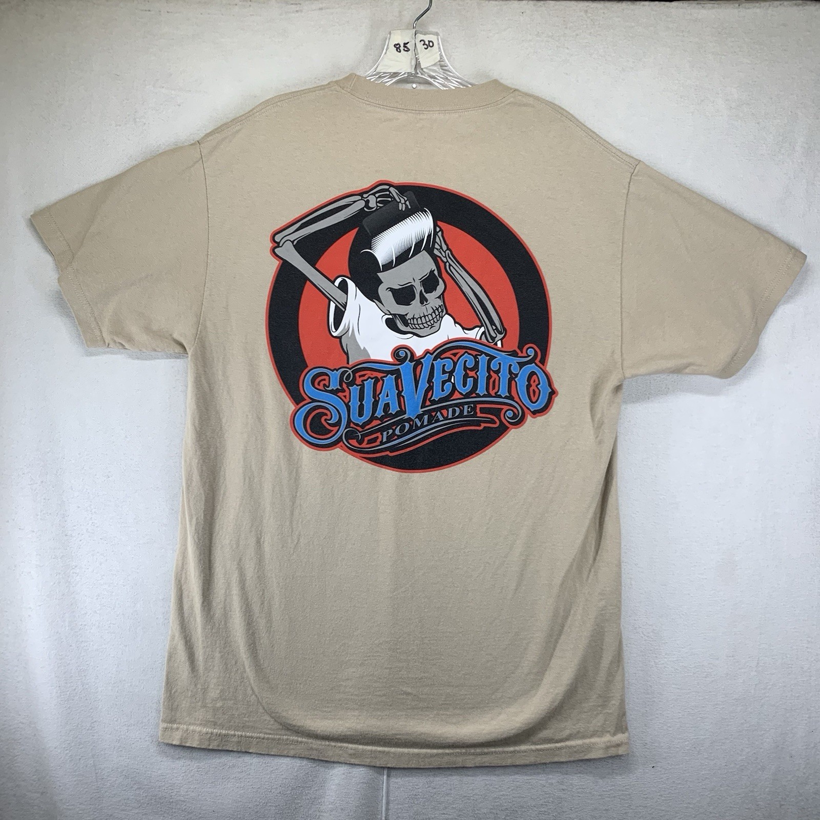 Suavecito Pomade Mens Size Large T Shirt Logo Graphic Tee Thick Knit Double Side