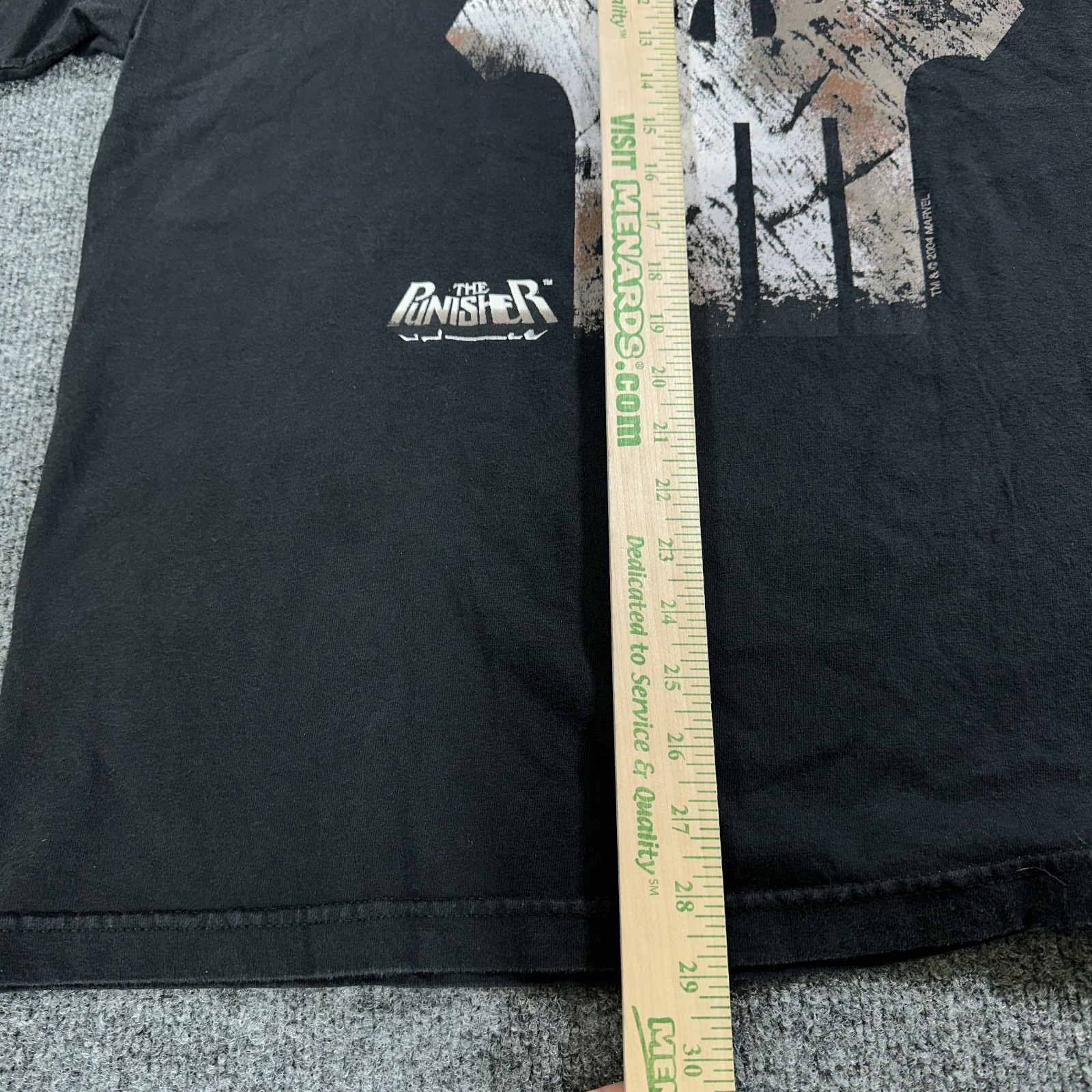 VTG The Punisher Shirt Men XL Black Marvel Mad Engine Rusted Bloody Skull Y2K 04
