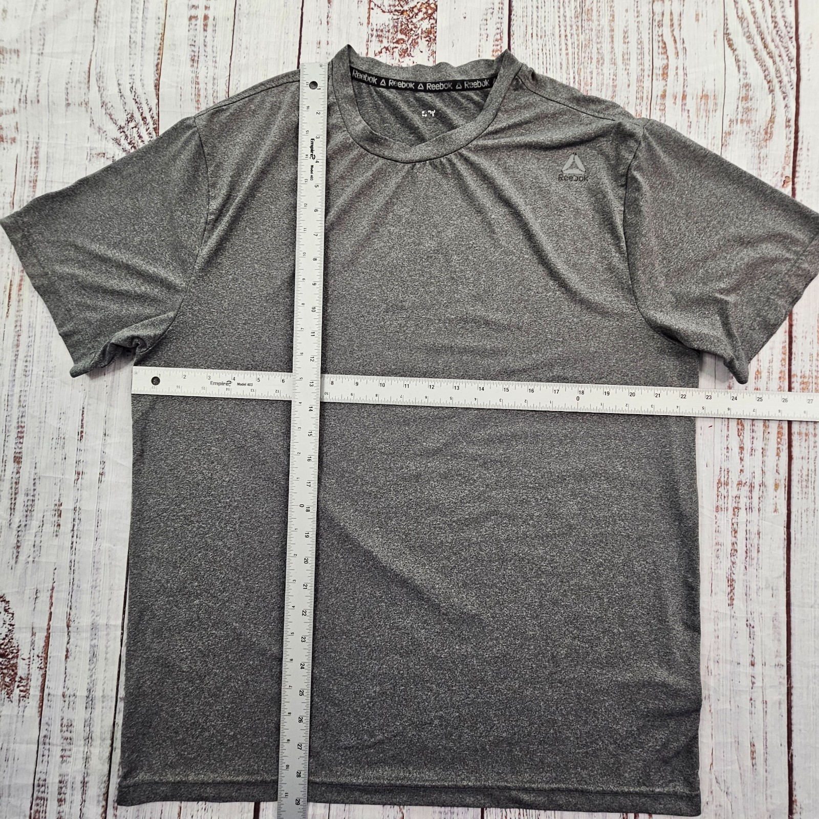 Reebok Gray Short Sleeve Polyester Spandex T-Shirt Men’s L