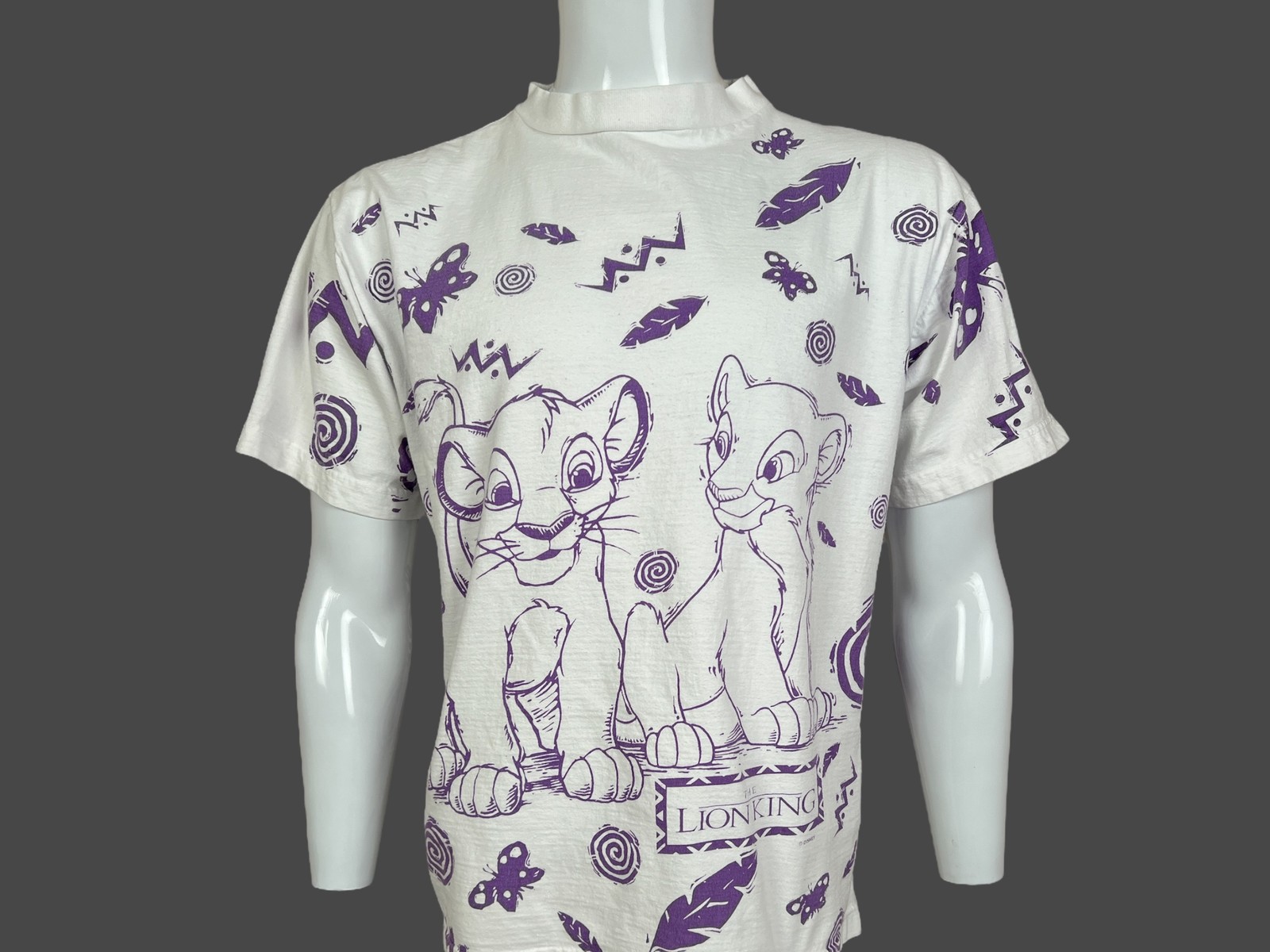 Vintage Disney The Lion King Movie Simba All Over Print AOP 90s T Shirt Size XL