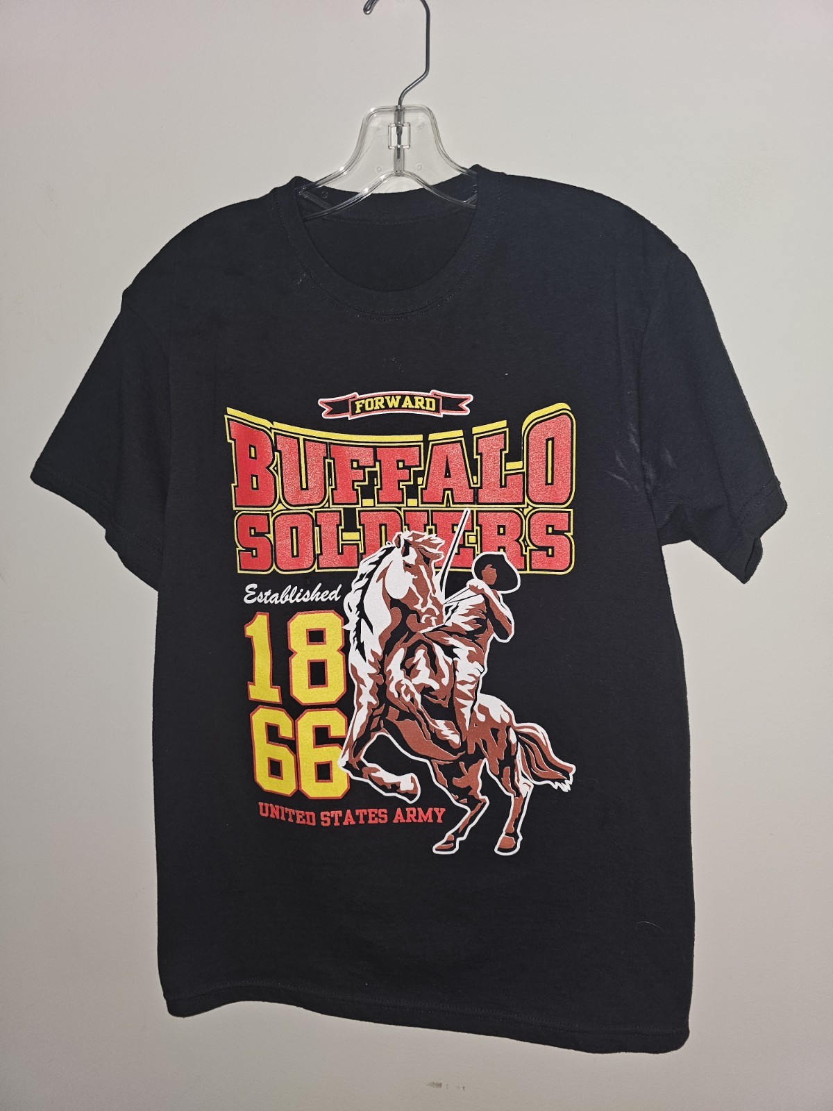 Buffalo Soldiers MC Large Mens Black Double-sided Graphic Logo Tshirt