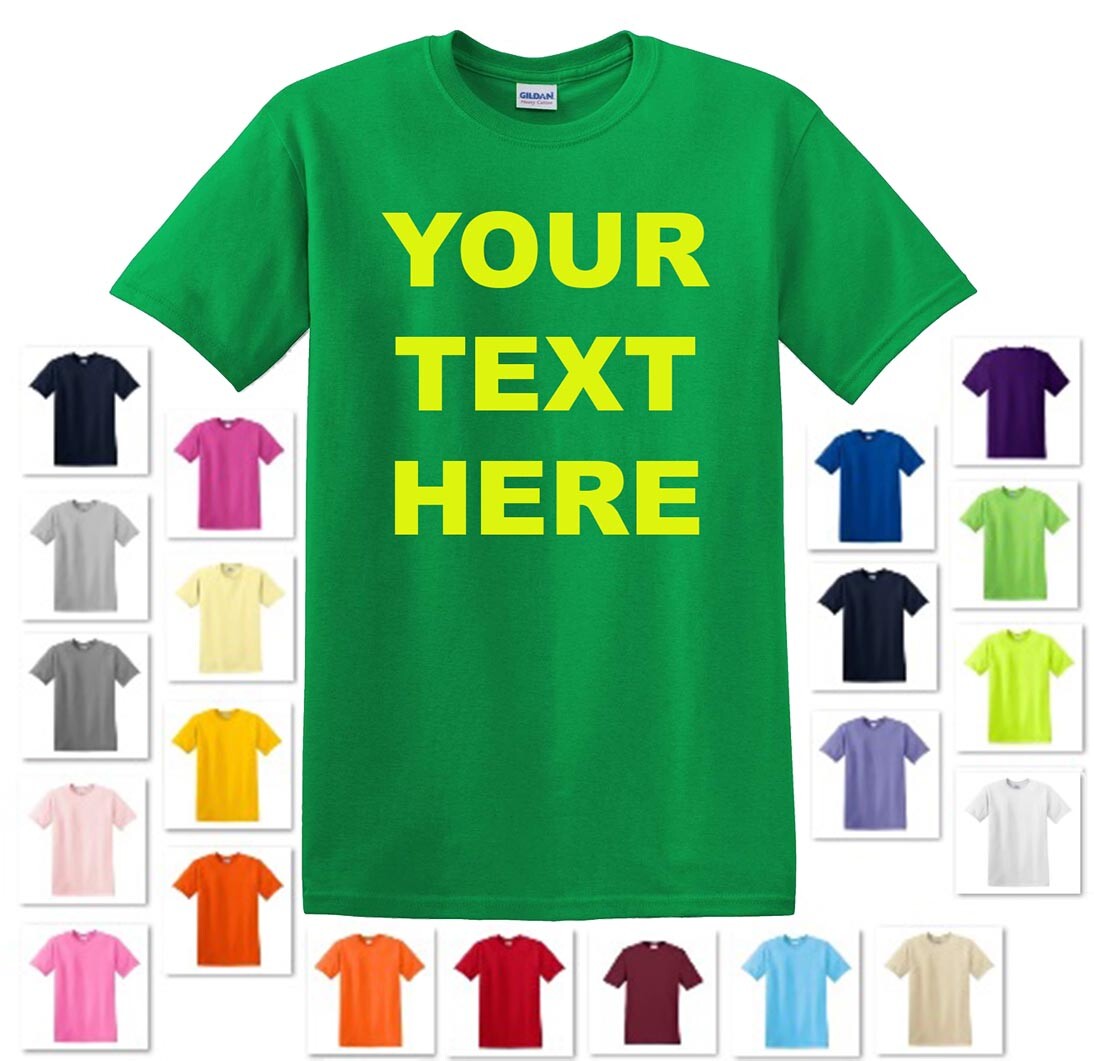 PERSONALIZED CUSTOM PRINT YOUR OWN TEXT ON A T-SHIRT CUSTOMIZED TEE MEN’S