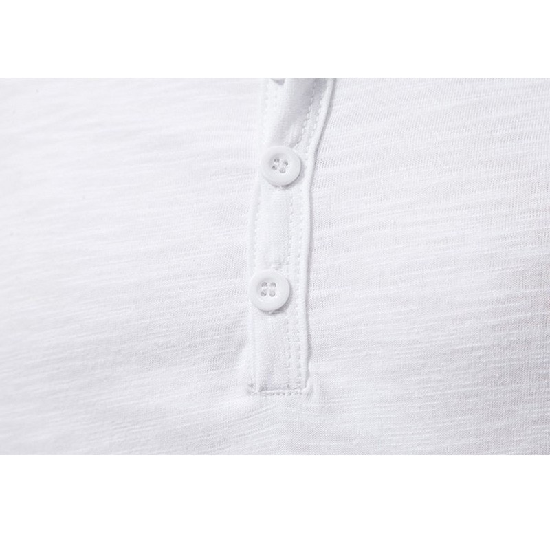 Polyester Men 2024 Brand T-Shirts Ultra-Soft Henley Slim Fit Sleeve V Neck T