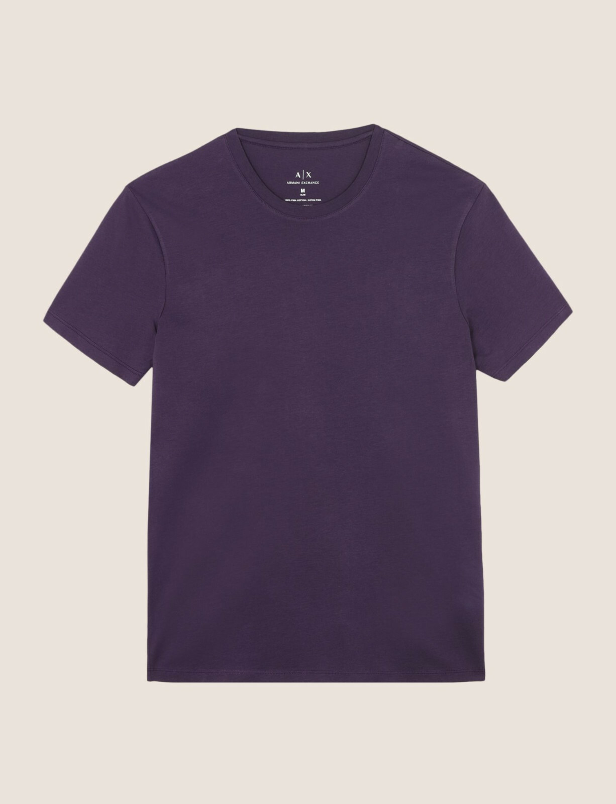 Armani Exhange Short-Sleeved Pure Pima Cotton Jersey Crew Neck Burgrundy[M]