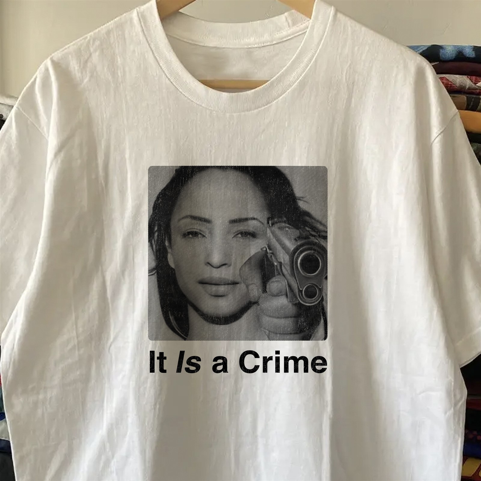 90s Sade Parody It Is A Crime Classic T-Shirt White XL